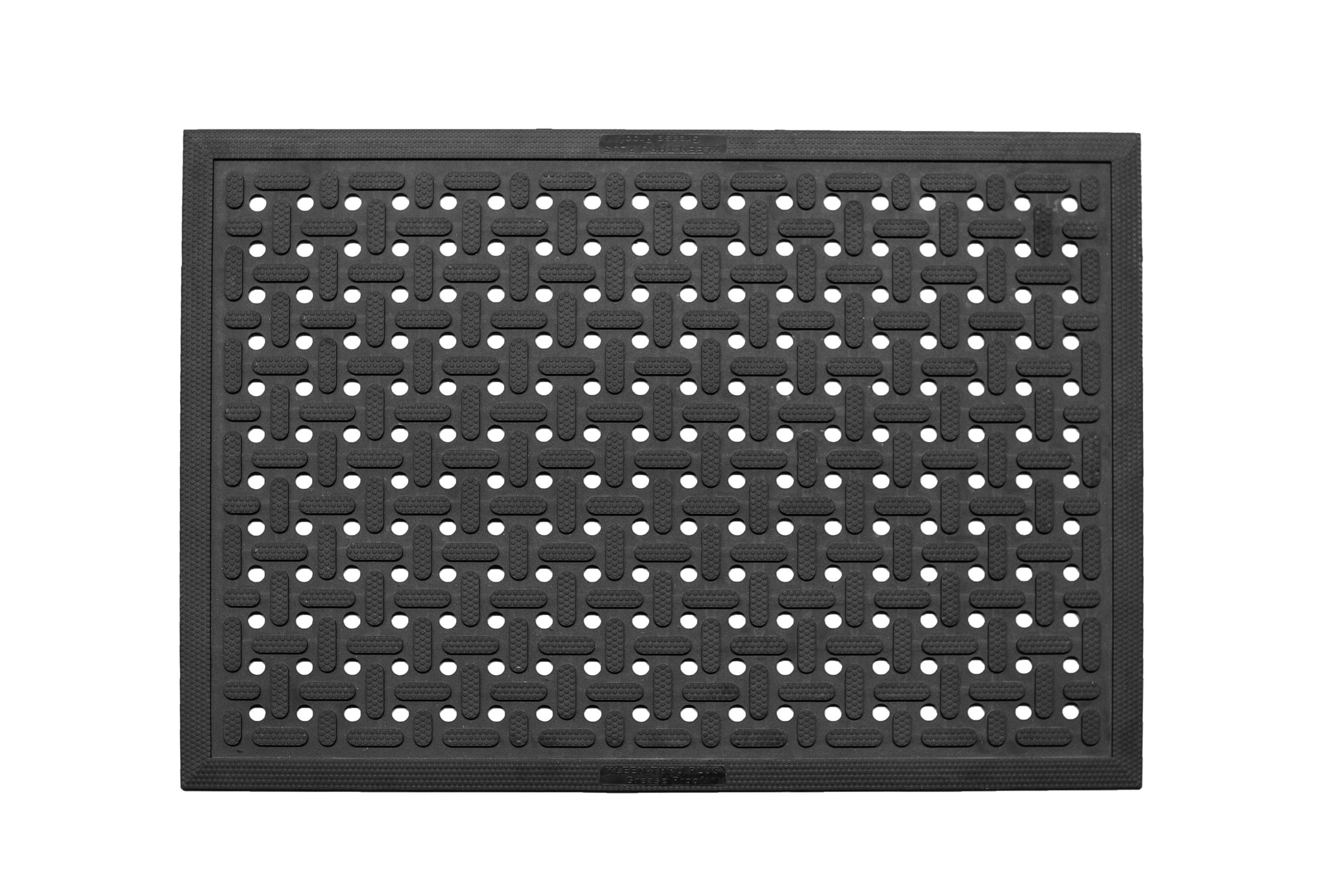 schwarze Gummimatte mit Noppen und Lochmuster