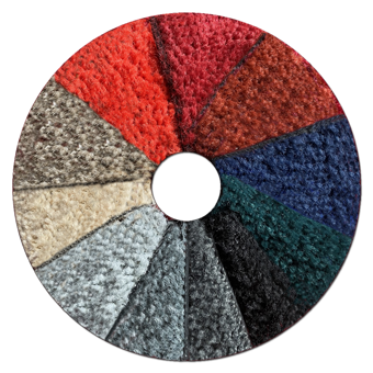 Farbring mit unterschiedlichen Farben von Schmutzfangmatten